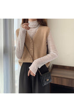 Mori Girl Loose Knitted Vest cottagecoreclothes