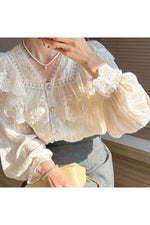 Vintage Lace Flounce Blouse cottagecoreclothes