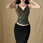 Goblincore Beaded Strap Cowl Top cottagecoreclothes