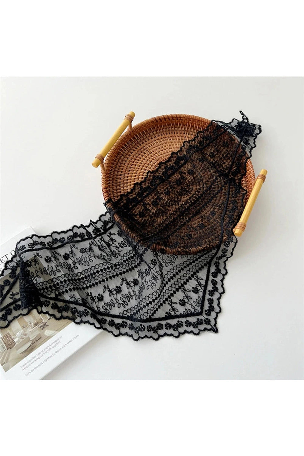 Vintage Black Lace Headscarf cottagecoreclothes