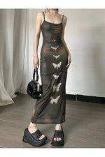 Butterfly Print Grunge Fairy Dress cottagecoreclothes