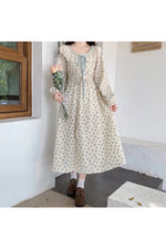 Mori Girl Floral Autumn Dress cottagecoreclothes