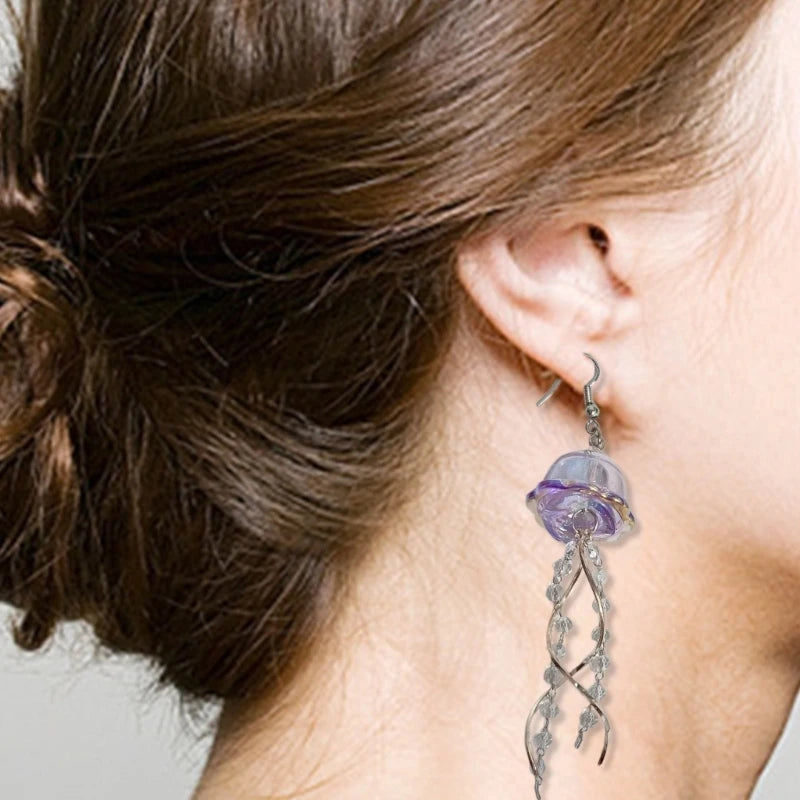 Mermaidcore Jellyfish Dangle Waterfall Earrings