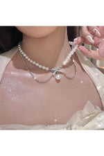 Irregular Bow Chain Necklaces cottagecoreclothes