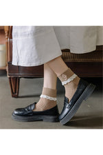 Retro Lace Ruffle Floral Socks cottagecoreclothes