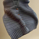 Vintage Textured Sleeveless Cardigan cottagecoreclothes