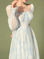 Fairycore Dreamscape Puff Sleeve Dress cottagecoreclothes