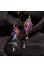 Fairycore Enamel Butterfly Tassel Drop Earrings cottagecoreclothes