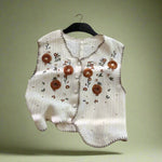 Vintage Floral Button-Up Knit Vest cottagecoreclothes