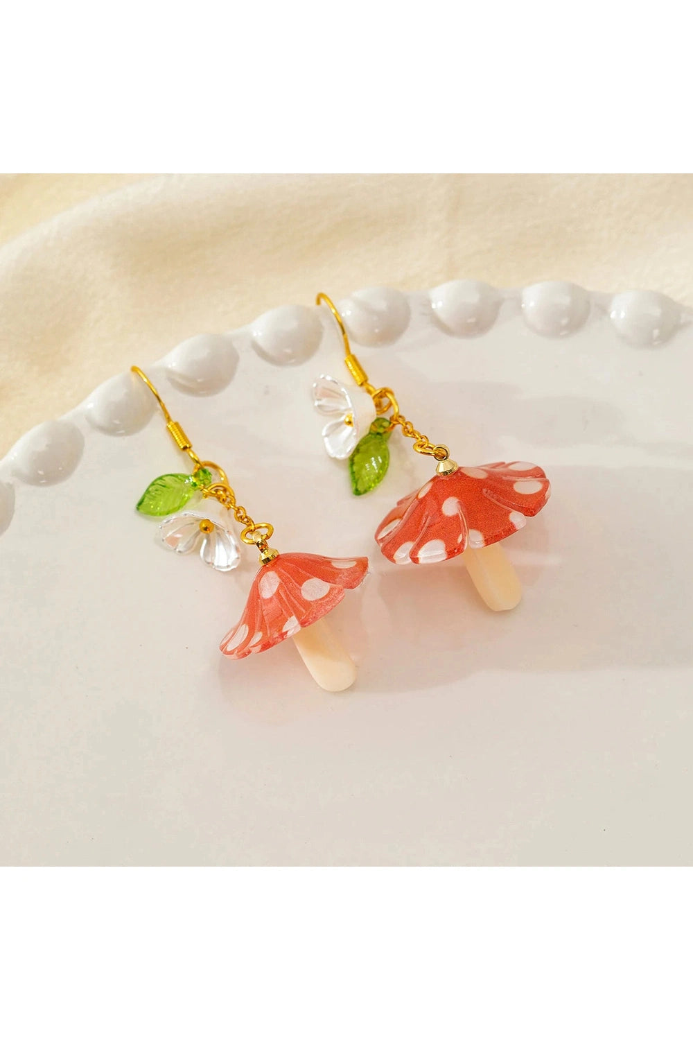 Mushroom Fruit Drop Earrings cottagecoreclothes