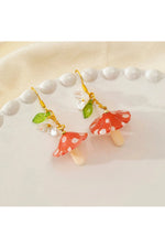 Mushroom Fruit Drop Earrings cottagecoreclothes
