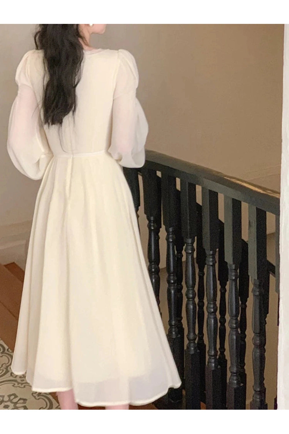 Elegant Solid Midi Dress cottagecoreclothes