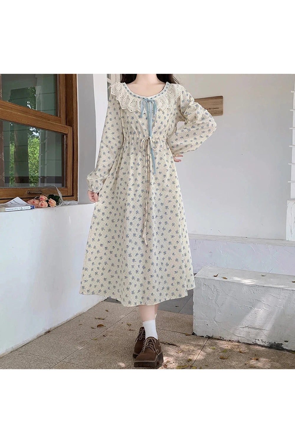 Mori Girl Floral Autumn Dress cottagecoreclothes
