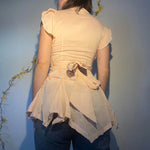 Vintage Button Up Peplum Blouse