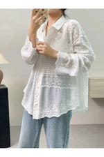 Floral Embroidery Tunic Shirt cottagecoreclothes