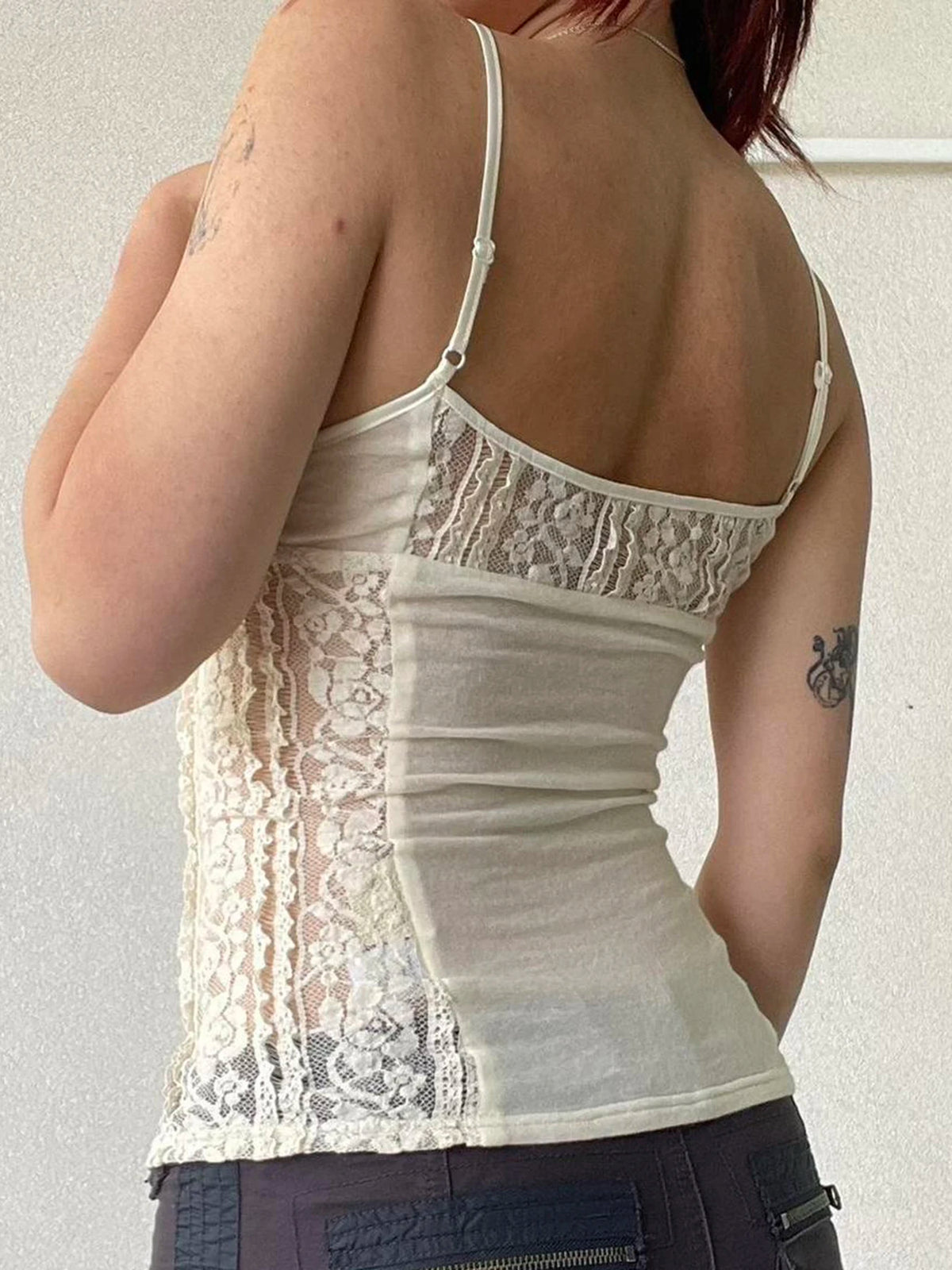 Fairycore White Lace Trim Cami Top