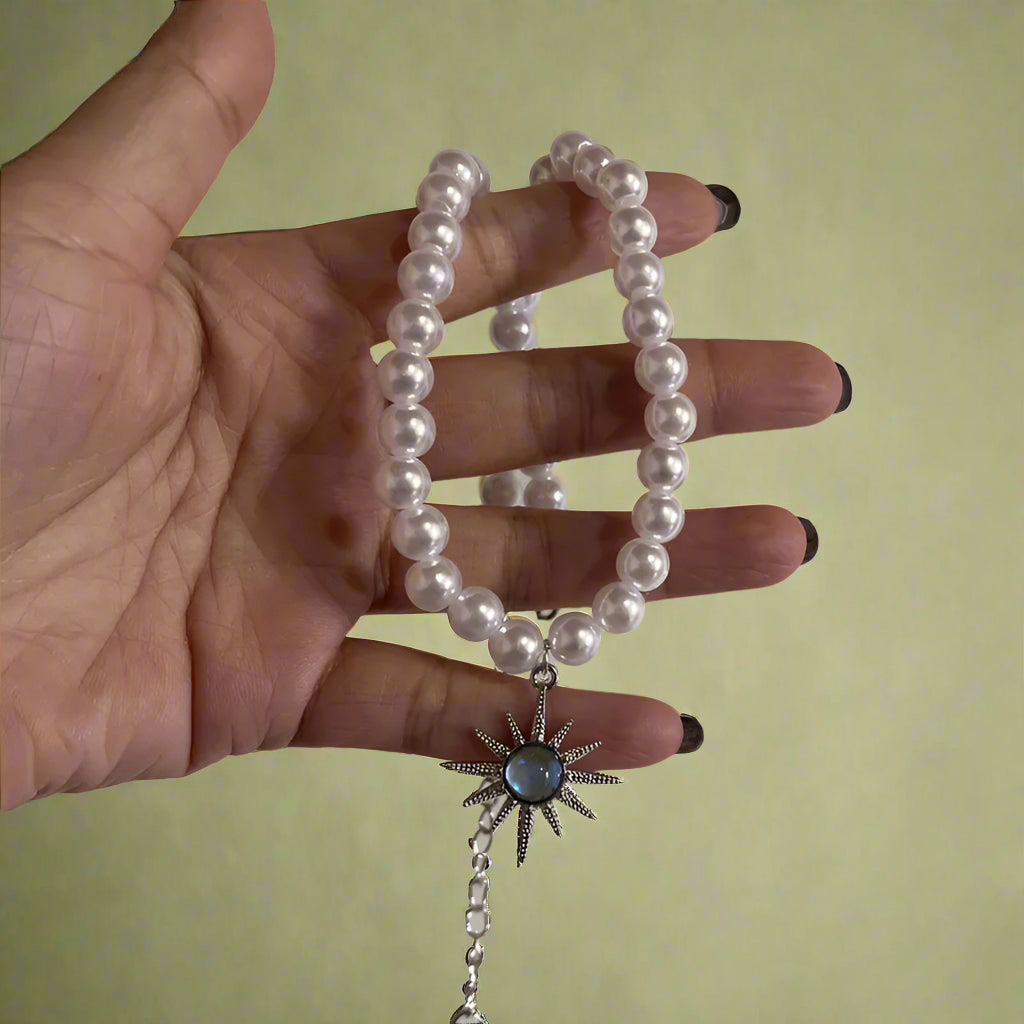 Starlight Glow Pearl Charm Necklaces cottagecoreclothes