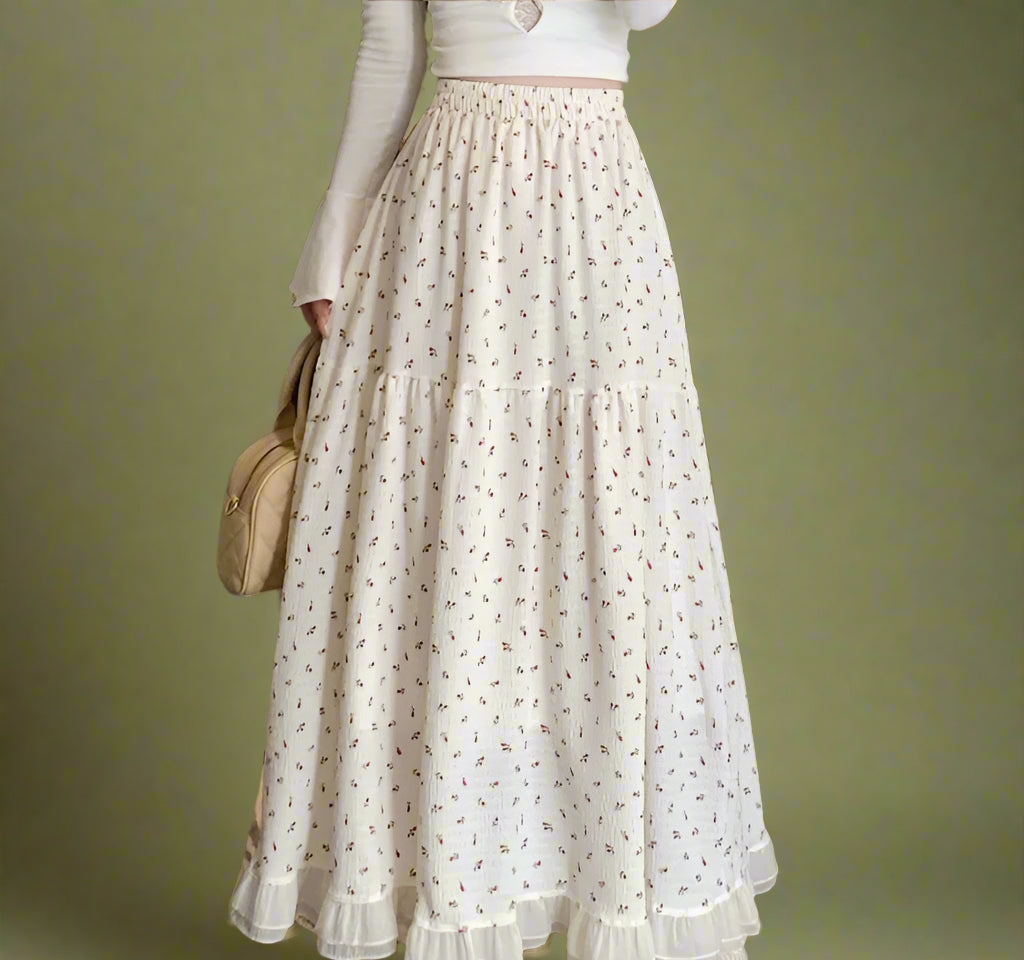 Vintage Sheer-Layered Prairie Skirt cottagecoreclothes