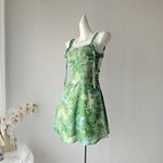 Fairycore Green Butterfly Strap Mini Dress