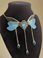 Fairycore Crystal Winged Pendant Necklace cottagecoreclothes