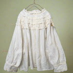 Mori Girl Lace Yoke Peasant Blouse cottagecoreclothes
