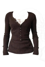 Dark Cottagecore Chocolate Fall Sweater cottagecoreclothes