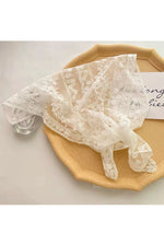White Floral Lace Hair Scarf cottagecoreclothes