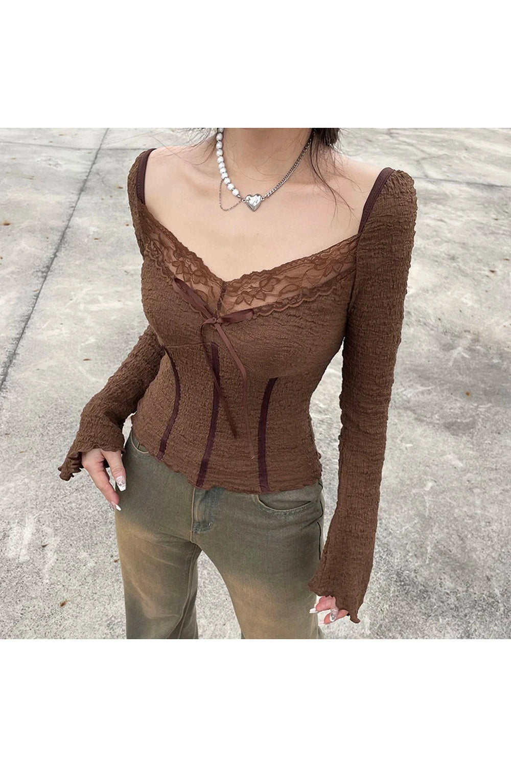 Fairy Grunge Square Neck Top cottagecoreclothes