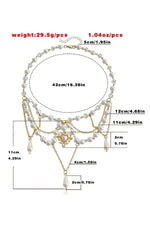 Pearls Heart Cross Necklace cottagecoreclothes