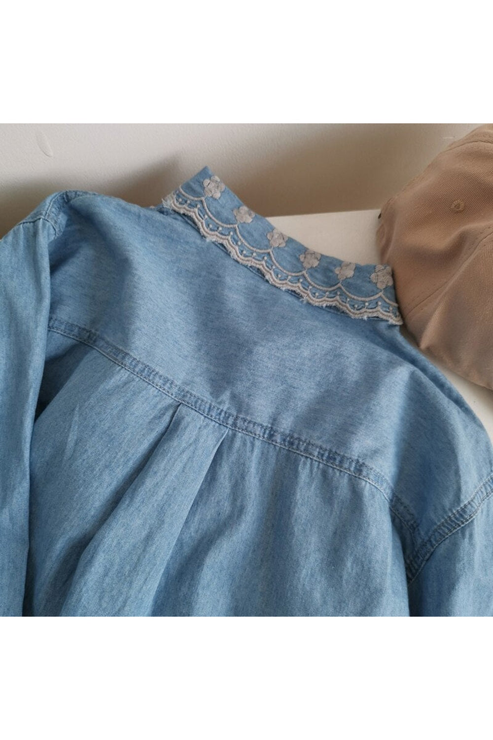 Retro Flower Cowboy Embroidered Blouse cottagecoreclothes