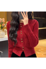 Vintage Pearl Button-Up Fall Cardigan cottagecoreclothes