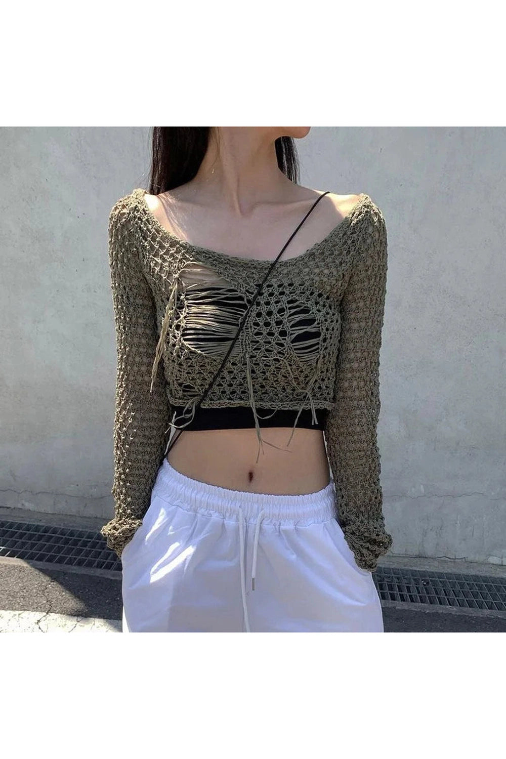 Knit Rib Slash Collar Top cottagecoreclothes