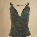 Goblincore Beaded Strap Cowl Top cottagecoreclothes