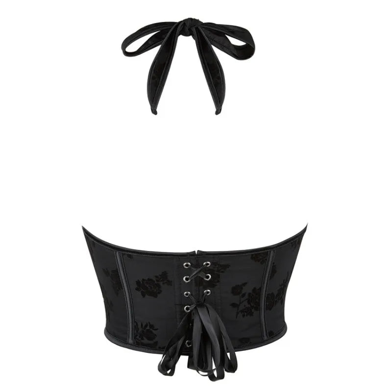 Gothiccore Floral Velvet Corset Top