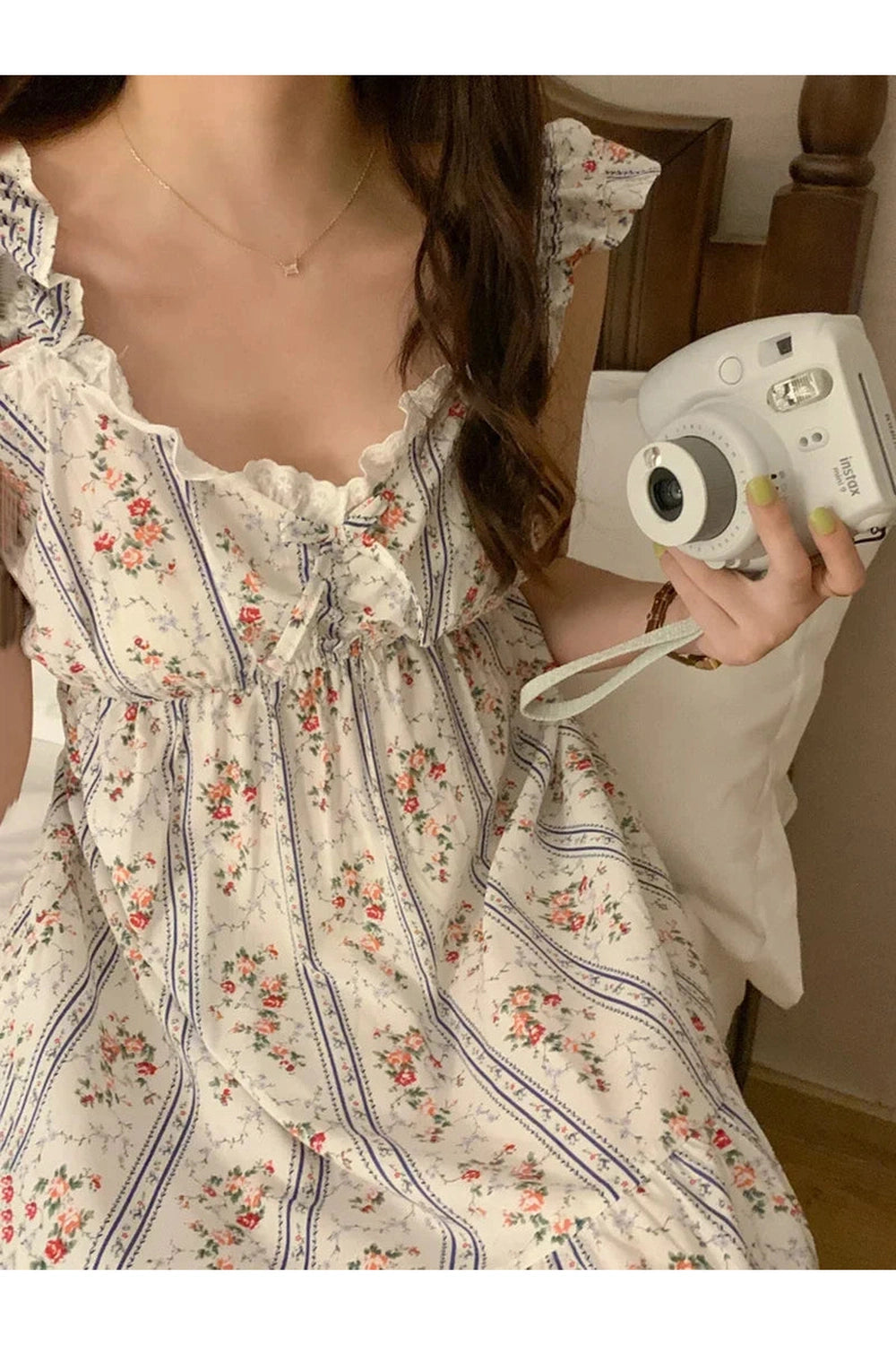 Vintage Lace Trimmed Sleeveless Midi Dress cottagecoreclothes