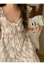 Vintage Lace Trimmed Sleeveless Midi Dress cottagecoreclothes