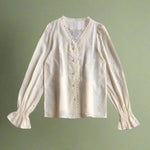 Mori Girl Embroidered Floral Blouse cottagecoreclothes