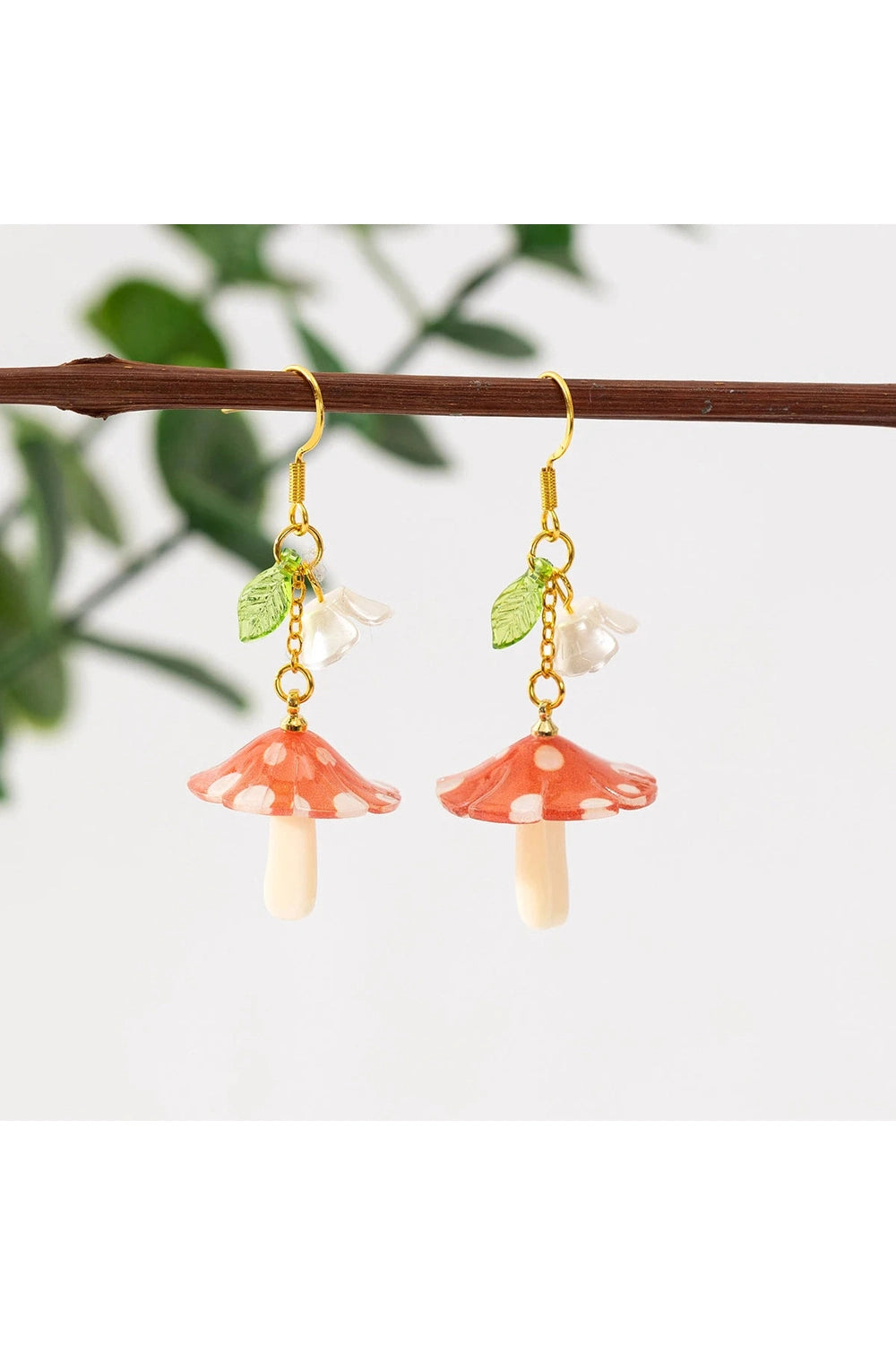 Mushroom Fruit Drop Earrings cottagecoreclothes