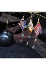 Fairycore Enamel Butterfly Tassel Drop Earrings cottagecoreclothes