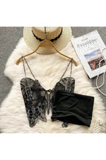 Korean Lace Butterfly Crop Top cottagecoreclothes