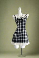 Vintage-Inspired Gingham Mini Dress cottagecoreclothes