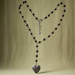 Vintage Heart Rosary-Style Necklace cottagecoreclothes