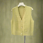 Cottagecore Floral Knit Scalloped Vest cottagecoreclothes