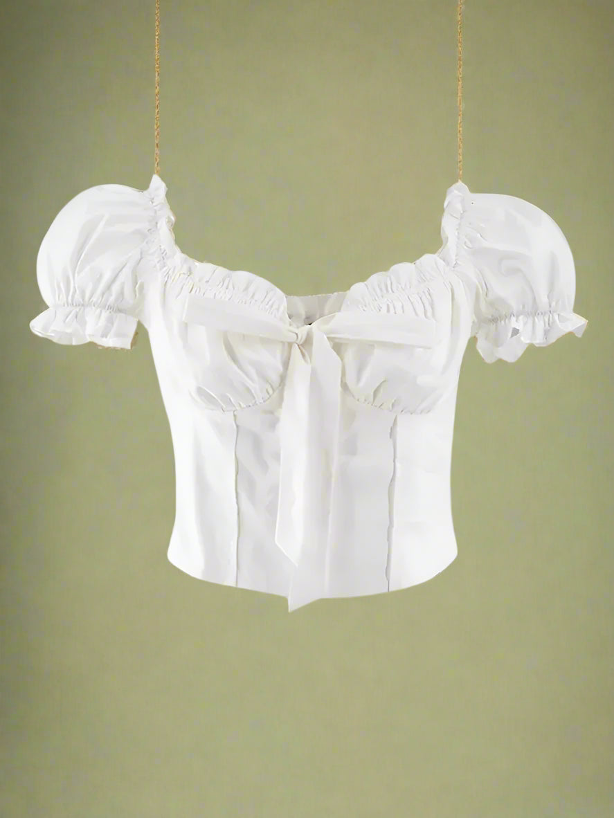 Vintage Ruffled Sweetheart Peasant Top cottagecoreclothes