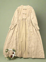 Mori Girl Pleated Bowknot Midi Dress cottagecoreclothes