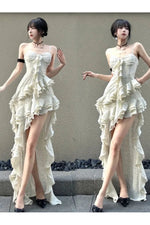 Spaghetti Strap Ruffle Dress cottagecoreclothes