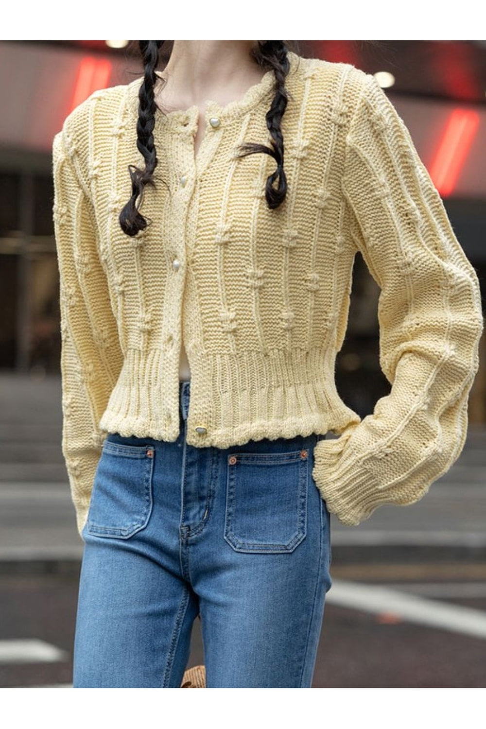 Vintage Autumn Ruffled Collar Fall Cardigan cottagecoreclothes