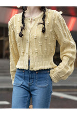 Vintage Autumn Ruffled Collar Fall Cardigan cottagecoreclothes