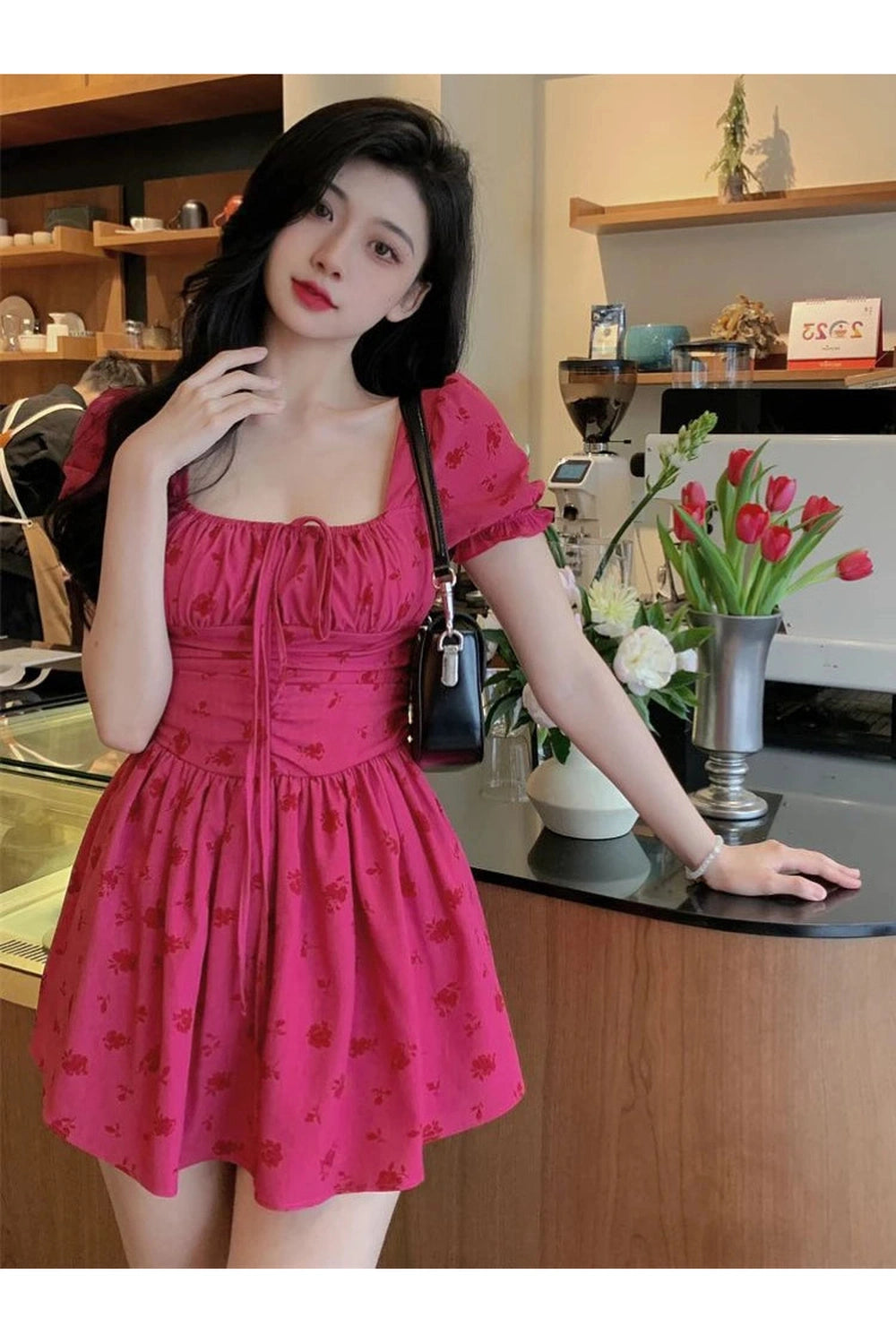 Enchanted Ruby Floral Dress cottagecoreclothes