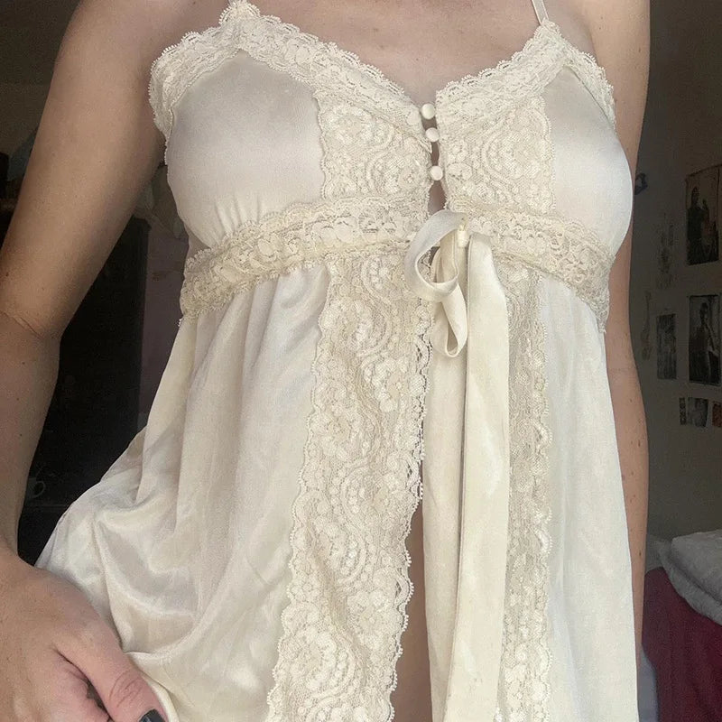 Ivory Lace Babydoll Cami Top